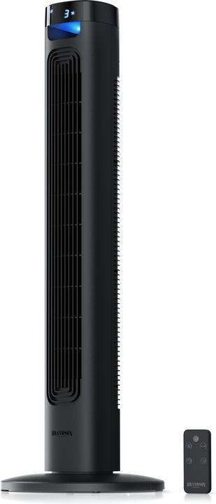 Brandson Turmventilator mit Fernbedienung, Oszillation 60°, Timer, Säulenventilator 93,5cm, schwarz (43 dB)
