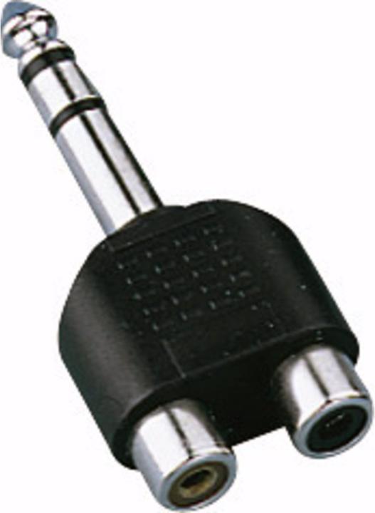 Monacor Y-Adapter 1x6.3mm stereo M / 2xCinch F