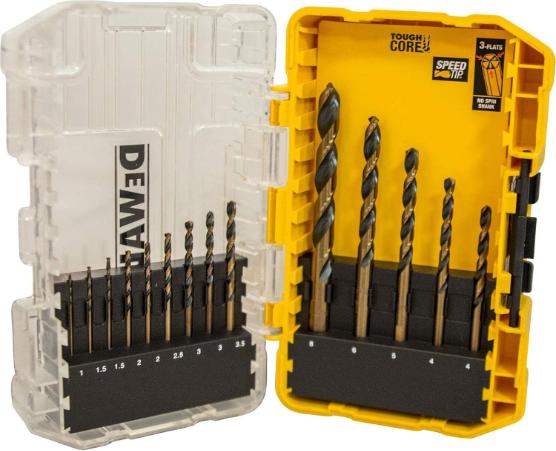 Actual product image DeWalt HSS twist drill bit set 1mm 8mm, 14 pieces, for different materials (1, 2)