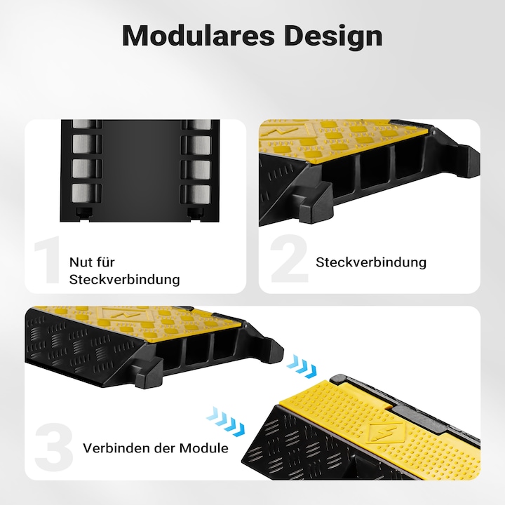 Produktbild Wiltec Kanal Kabelbrücke 50t 40km/h Überfahrschutz 95x49x8cm Kabelkanal Kabel (Kabelbrücke, 95 cm)