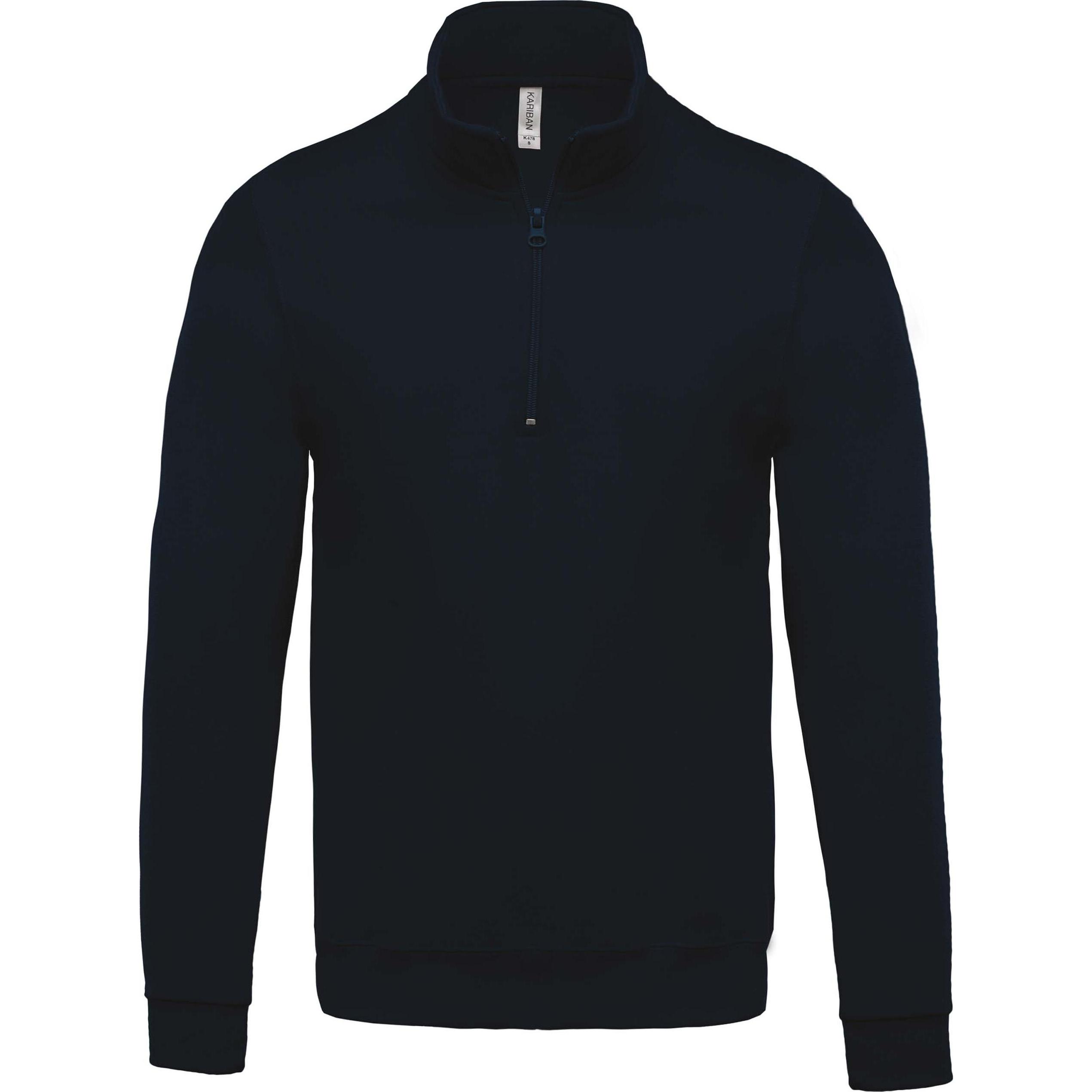Kariban, Herren, Pullover, Col Zippé, Blau, (4XL)
