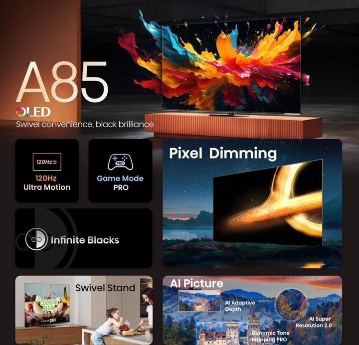 Produktbild Hisense TV 65A85N (65", OLED, 4K, 2024)