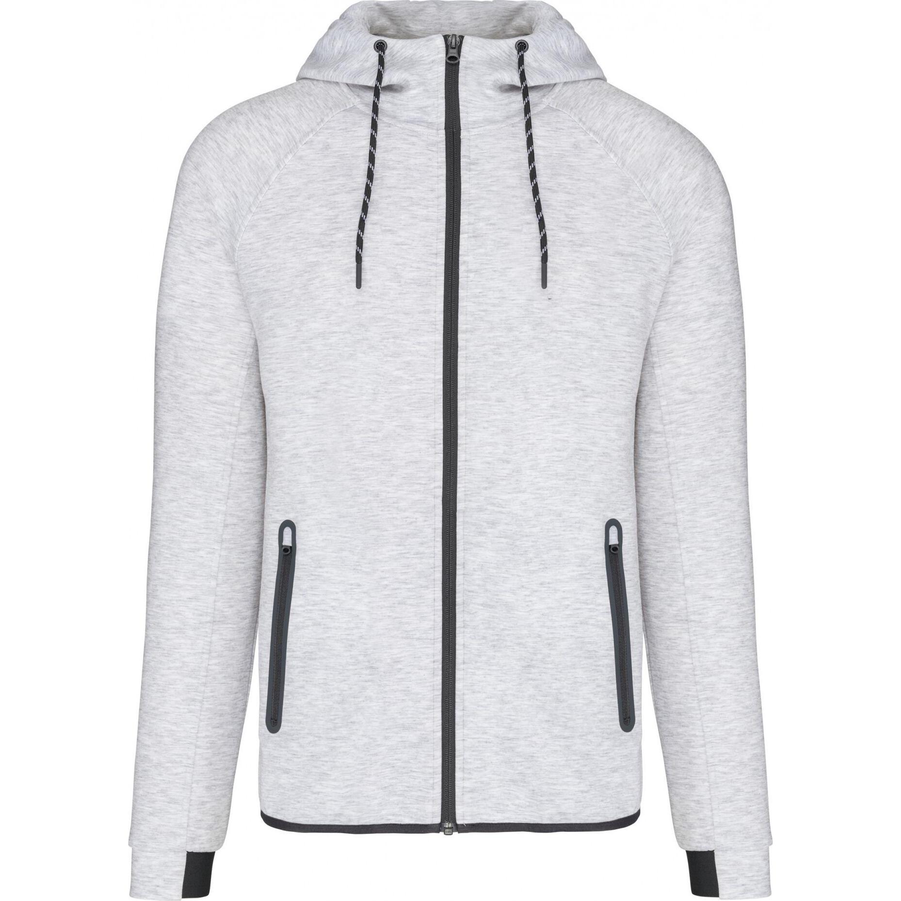 Proact, Herren, Pullover, Sweatshirt Reissverschluss mit Kapuze, Grau, (3XL)