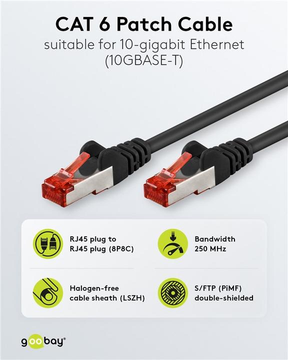 Produktbild Goobay Netzwerkkabel (S/FTP, CAT6, 10 m)