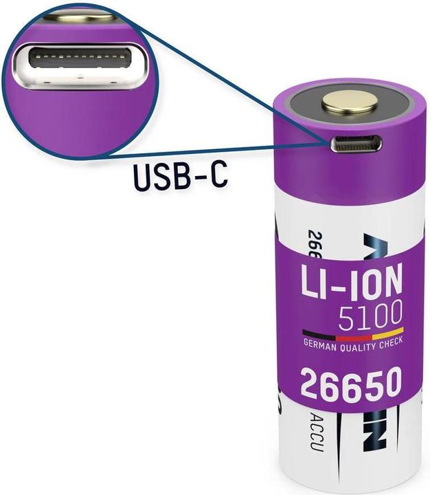 Immagine prodotto Ansmann Ricaricabile di tipo C (1 pz., 26650, 5100 mAh)