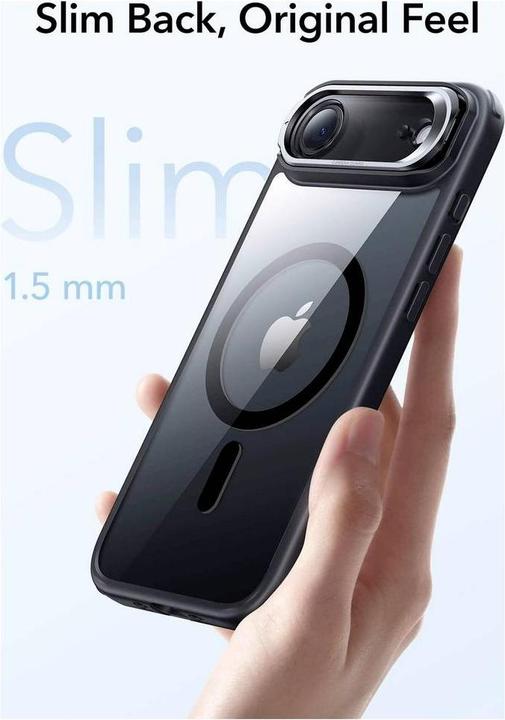 Produktbild ESR Classic Hybrid Magnetic Case (Camera Control, Stash Stand), for iPhone 17 Air, Clear Black (Apple iPhone 17, Apple iPhone Air)