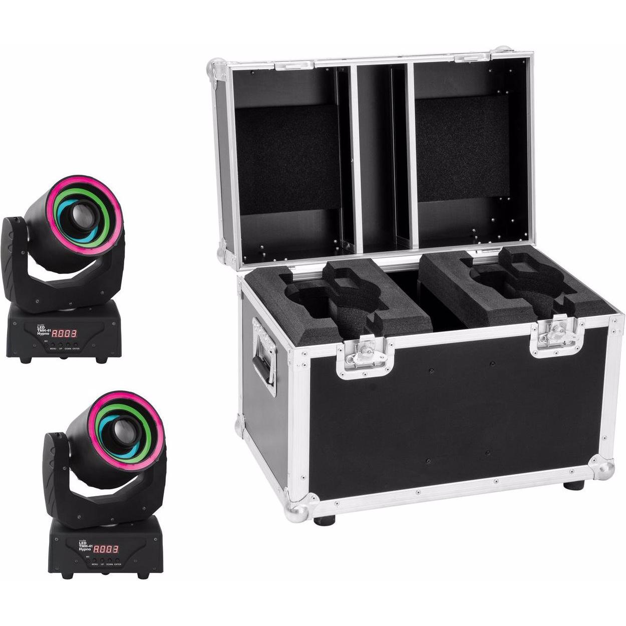 Eurolite Set LED TMH-41 Hypno Moving-Head Spot + Custodia (30 W, LED), Faro, Nero