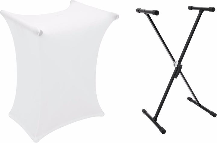 Dimavery Set SVT-1 keyboard stand + cover white (Keyboard)