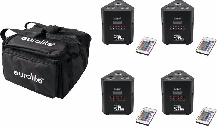 Eurolite Set 4x AKKU TL-3 QuickDMX + Soft-Bag (3 W, LED)