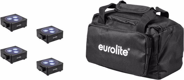 Produktbild Eurolite Set 4x AKKU Flat Light 3 sw + Soft-Bag (8 W, LED)