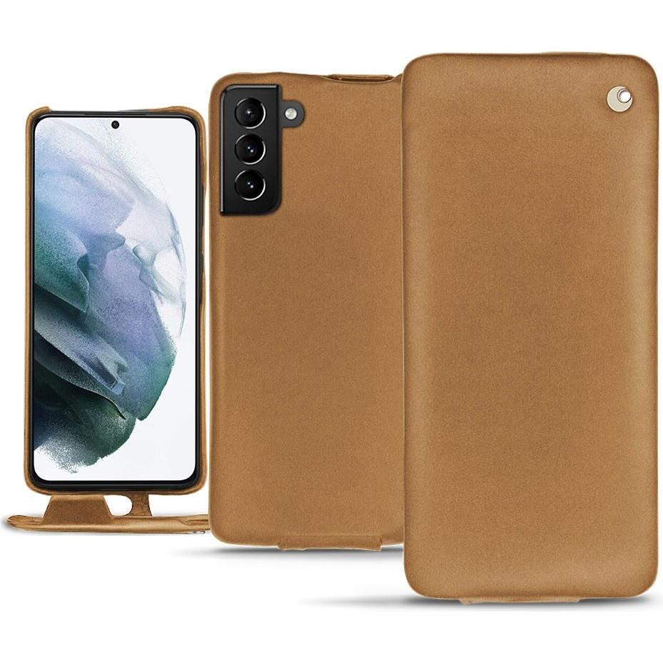 Noreve Lederschutzhülle vertikal (Samsung Galaxy S21+), Smartphone Hülle, Beige
