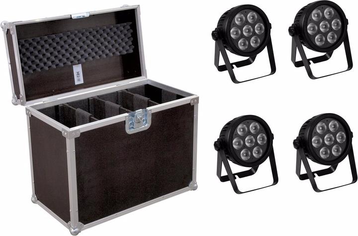 Image du produit Eurolite Set 4x LED 7C-7 Silent Slim Spot + Case (9 W, LED)