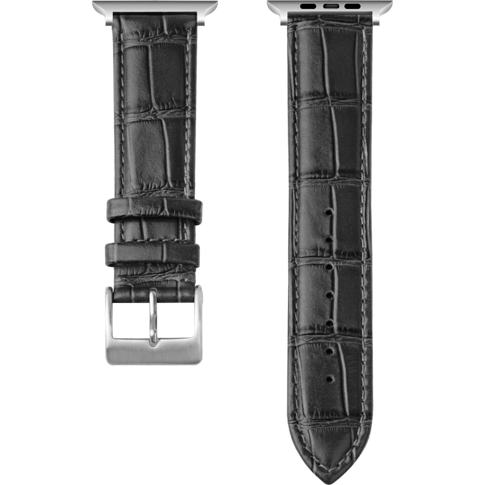 Strap-it Lederarmband (Leder, Apple Watch), Uhrenarmband, Schwarz