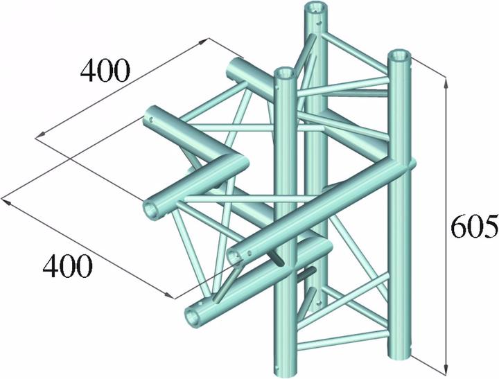 Actual product image Alutruss DECOLOCK DQ3-SPAC44 4-way corner left bw