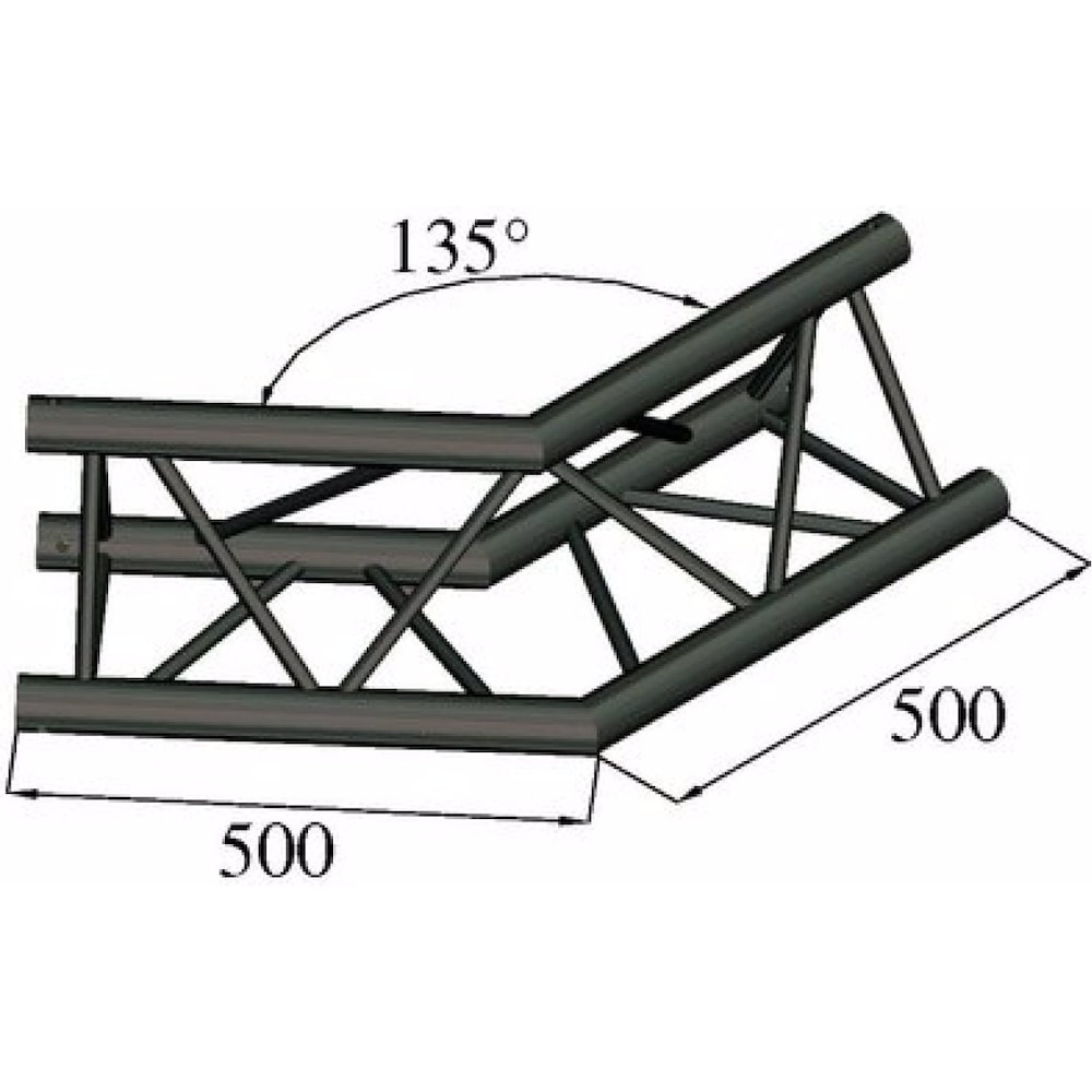 Alutruss TRILOCK S-PAC 23 2-Weg-Ecke 135°schwarz, Montage Lichttechnik, Schwarz