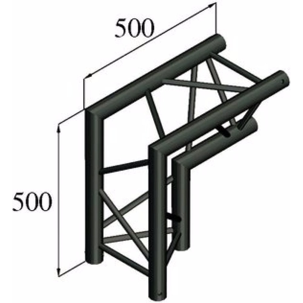 Alutruss TRILOCK S-PAC 25 2-Weg-Ecke 90°// schwarz, Montage Lichttechnik, Schwarz