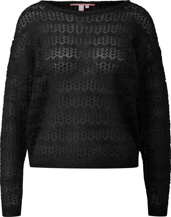 Produktbild s.Oliver Strickpullover Zarter Pullover mit offenem Ajourmuster (XL)