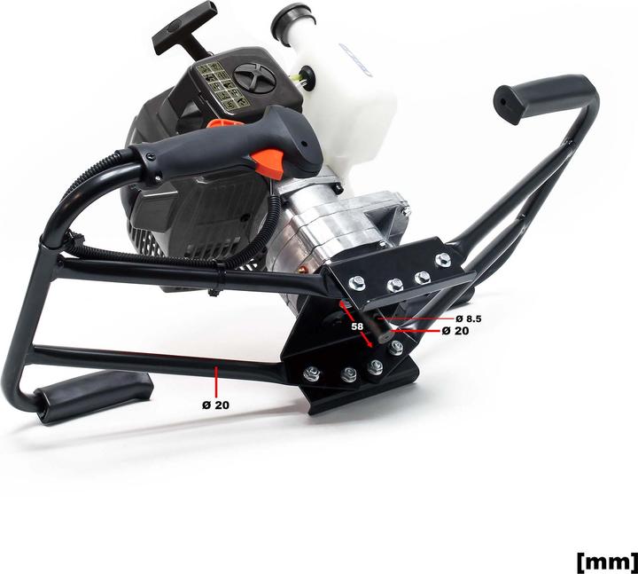 Produktbild Wiltec Wilitec Erdlochbohrer 2 Personen 2,2kW 3PS 63ccm Benzin Erdbohrer Pfahlbohrer
