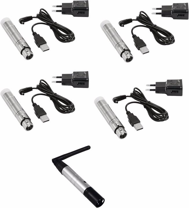 Immagine prodotto Eurolite Set QuickDMX 1x trasmettitore + 4x ricevitore AKKU