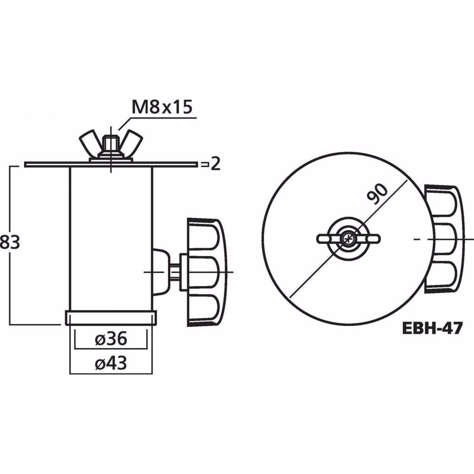 Thumbnail - Monacor Stativadapter fuer 35mm Rohr Gewindebolzen M8x15mm (Stativadapter), Stativ Zubehör, Schwarz