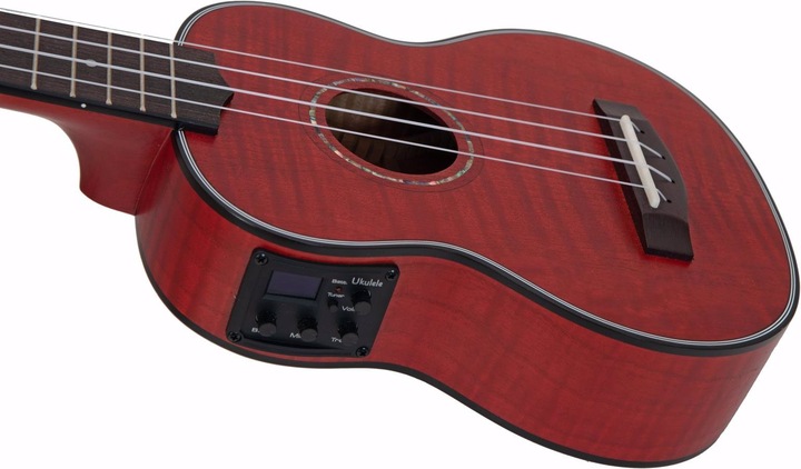 Actual product image Dimavery UK-100 soprano ukulele, flamed red (Soprano, Soprano)