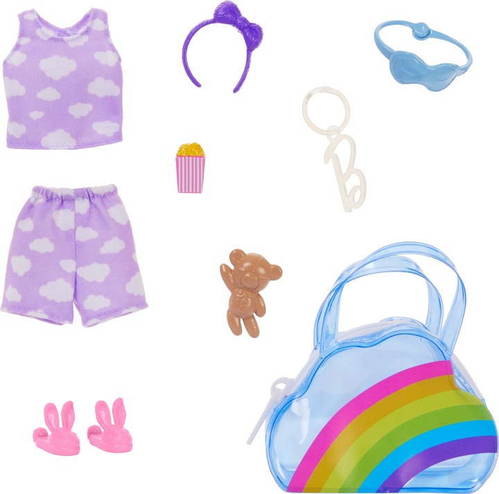 Produktbild Barbie Fashion Kleidung und Deluxe-Tasche mit Zubehör im Thekendisplay
