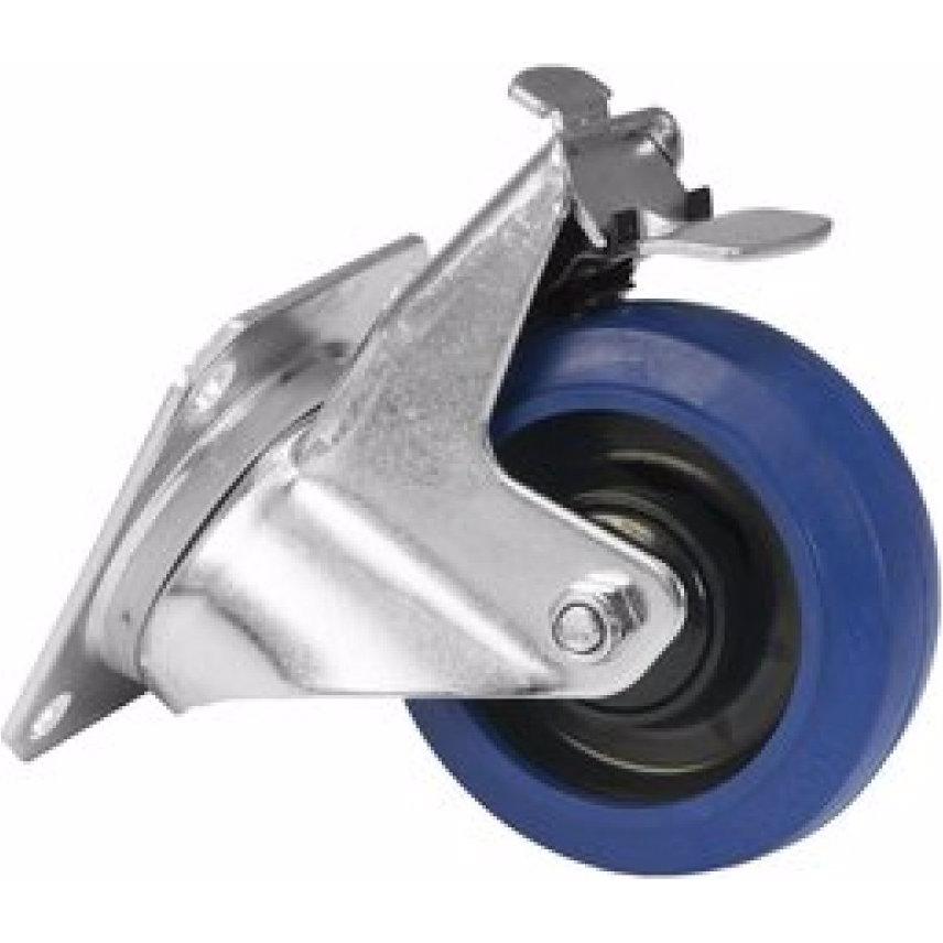 Thumbnail - Roadinger, Möbelrollen, Lenkrolle RD-100B 100mm blau mit Bremse