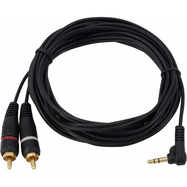 Thumbnail - Omnitronic Adapterkabel 3,5 Klinke 90°/2xCinch 1,5m (1.50 m), Audio Kabel