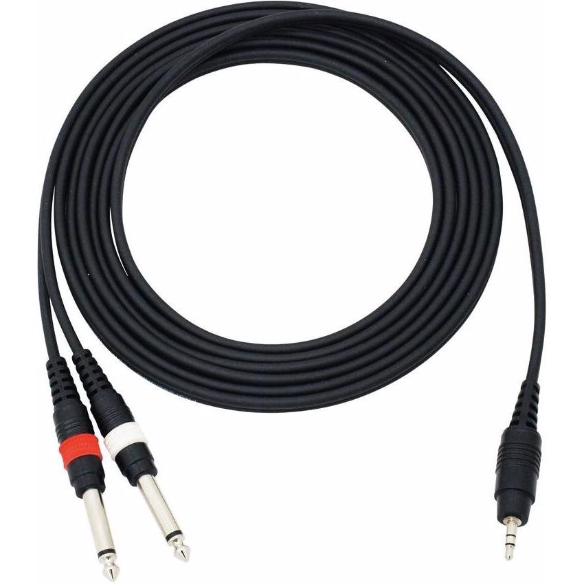Thumbnail - Omnitronic Adapterkabel 3,5 Klinke/2xKlinke 3m sw (3 m, 2.5mm), Audio Kabel