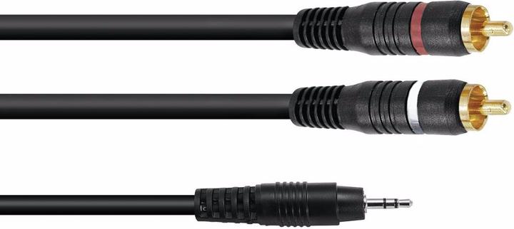 Actual product image Omnitronic Adapter cable 3.5 jack/2xCinch 6m sw (6 m, Cinch Cables)