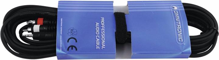 Actual product image Omnitronic Adapter cable 3.5 jack/2xCinch 6m sw (6 m, Cinch Cables)