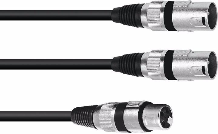 Image du produit Omnitronic Câble adaptateur XLR(F)/2xXLR(M) 1,5m sw (1.50 m, XLR)