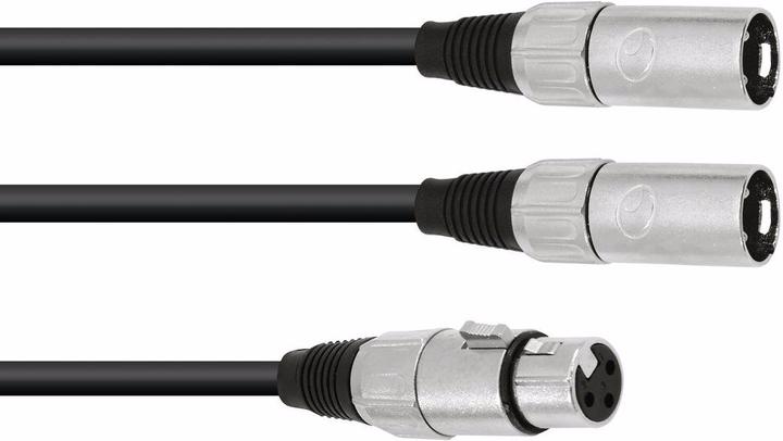 Produktbild Omnitronic Adapterkabel XLR(F)/2xXLR(M) 1m sw (1 m, XLR)