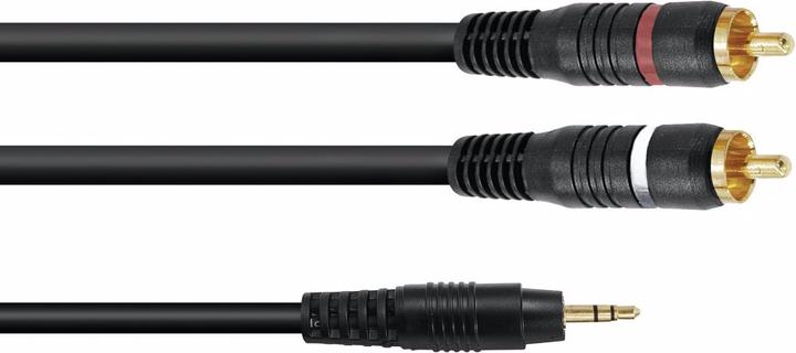 Actual product image Omnitronic Adapter cable 3.5 jack/2xCinch 1.5m bw (1.50 m, AUX cable, Cinch Cables)