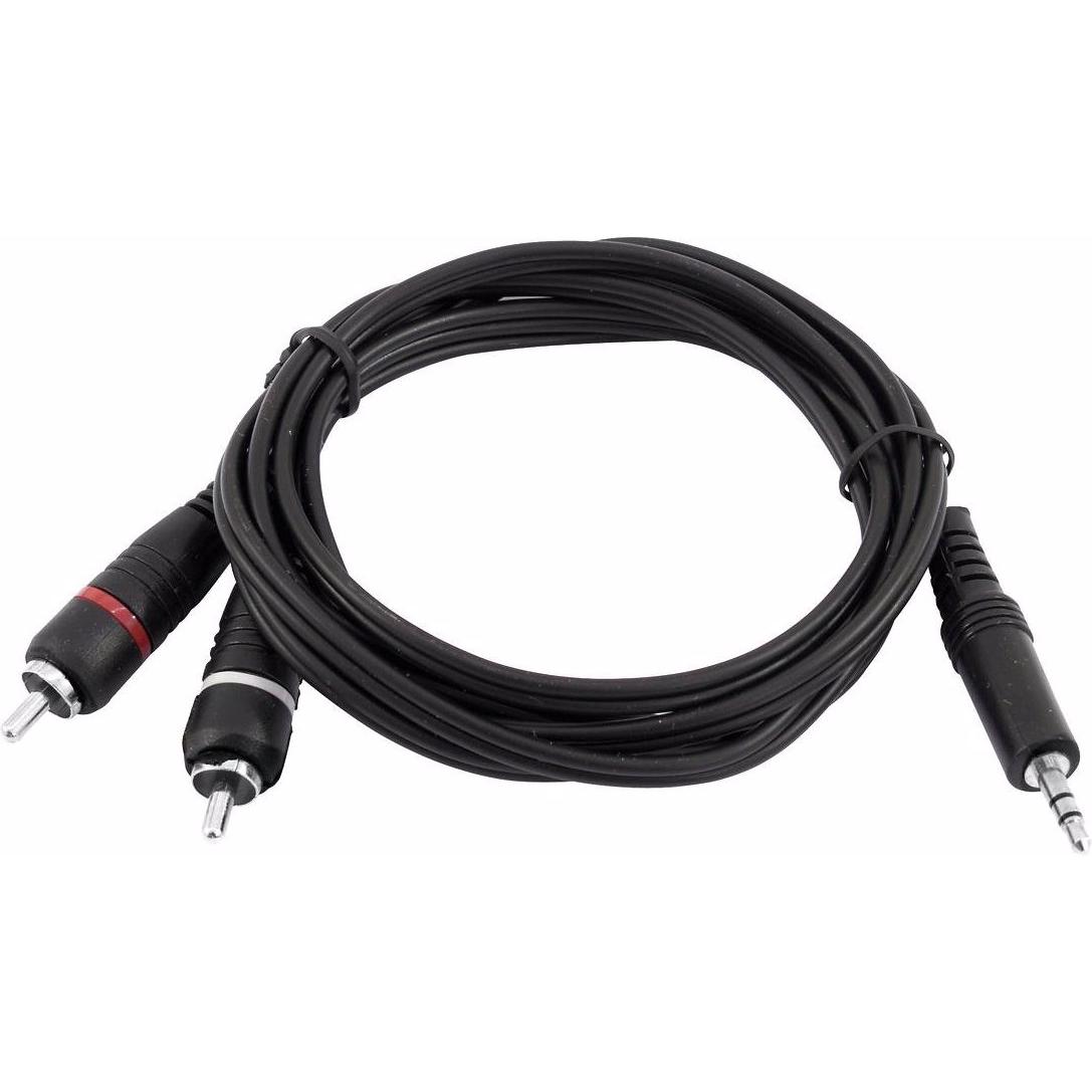 Thumbnail - Omnitronic Adapterkabel 3,5 Klinke/2xCinch 1,5m sw (1.50 m), Audio Kabel