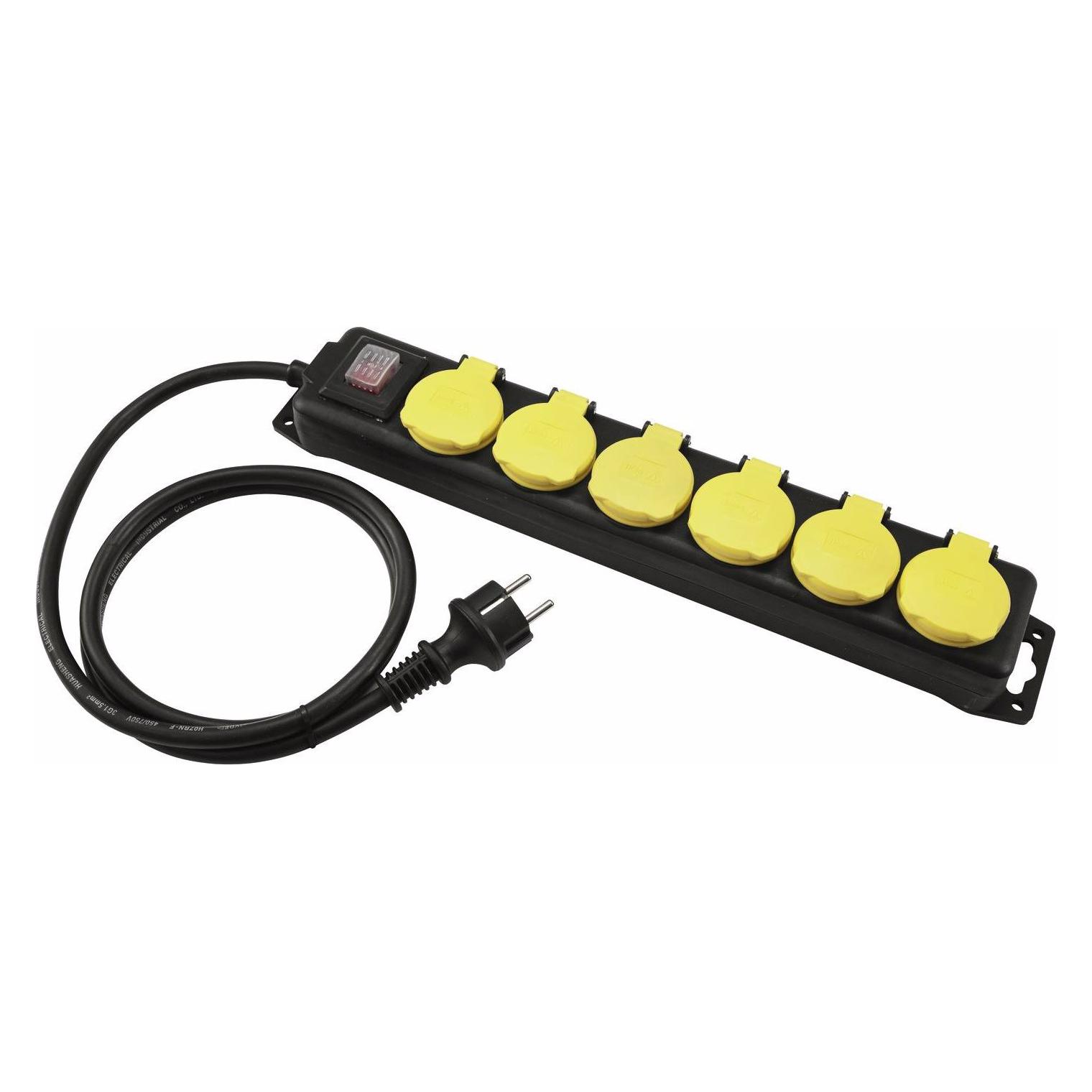Eurolite, Stekkerdoos, Power Strip 6-weg IP44 Sw 10m (6x, Cee 7/3, 10 m)