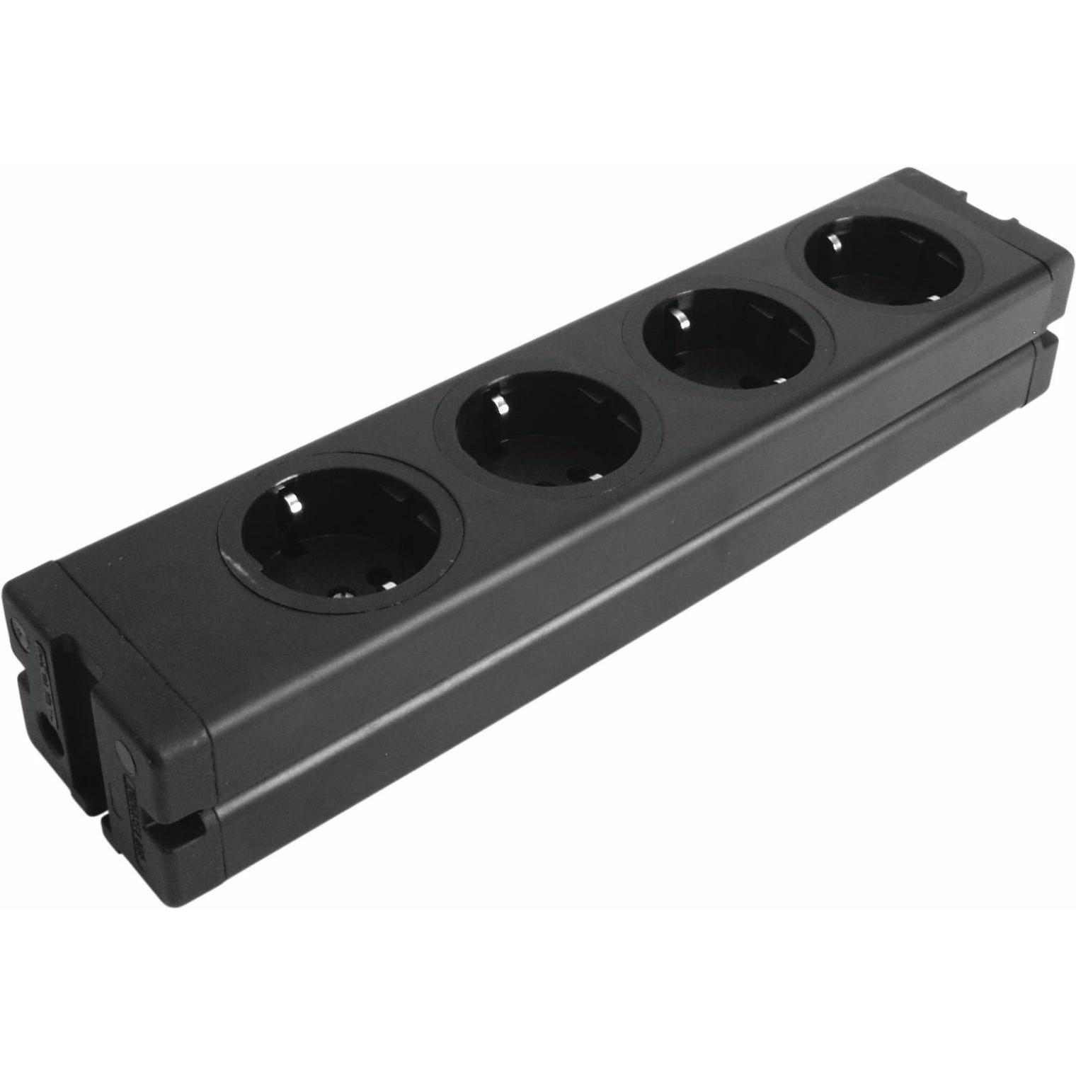 Eurolite, Steckdosenleiste, Steckdosenleiste 4-fach ALU sw (4 x)