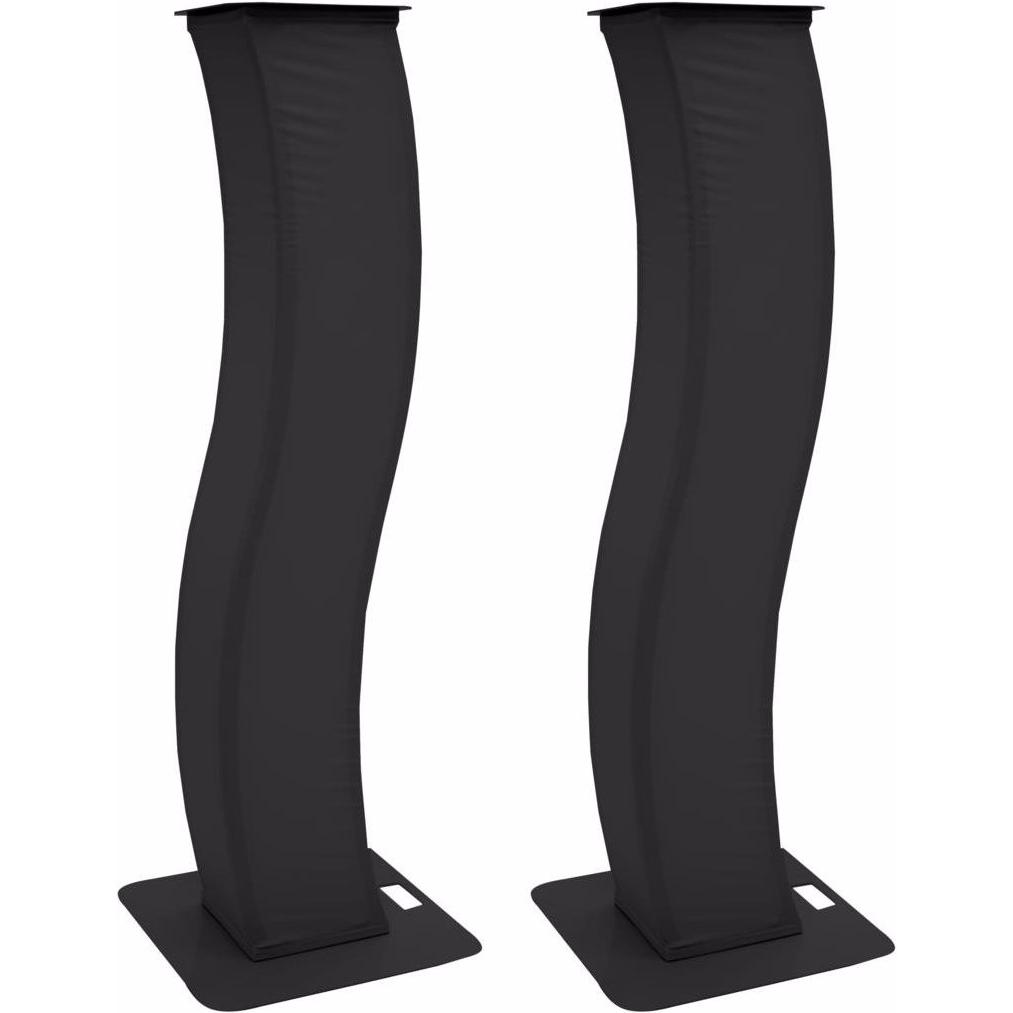 Eurolite 2x Stage Stand 150cm geschwungen inkl. Cover und Tasche, schwarz, Montage Lichttechnik, Schwarz