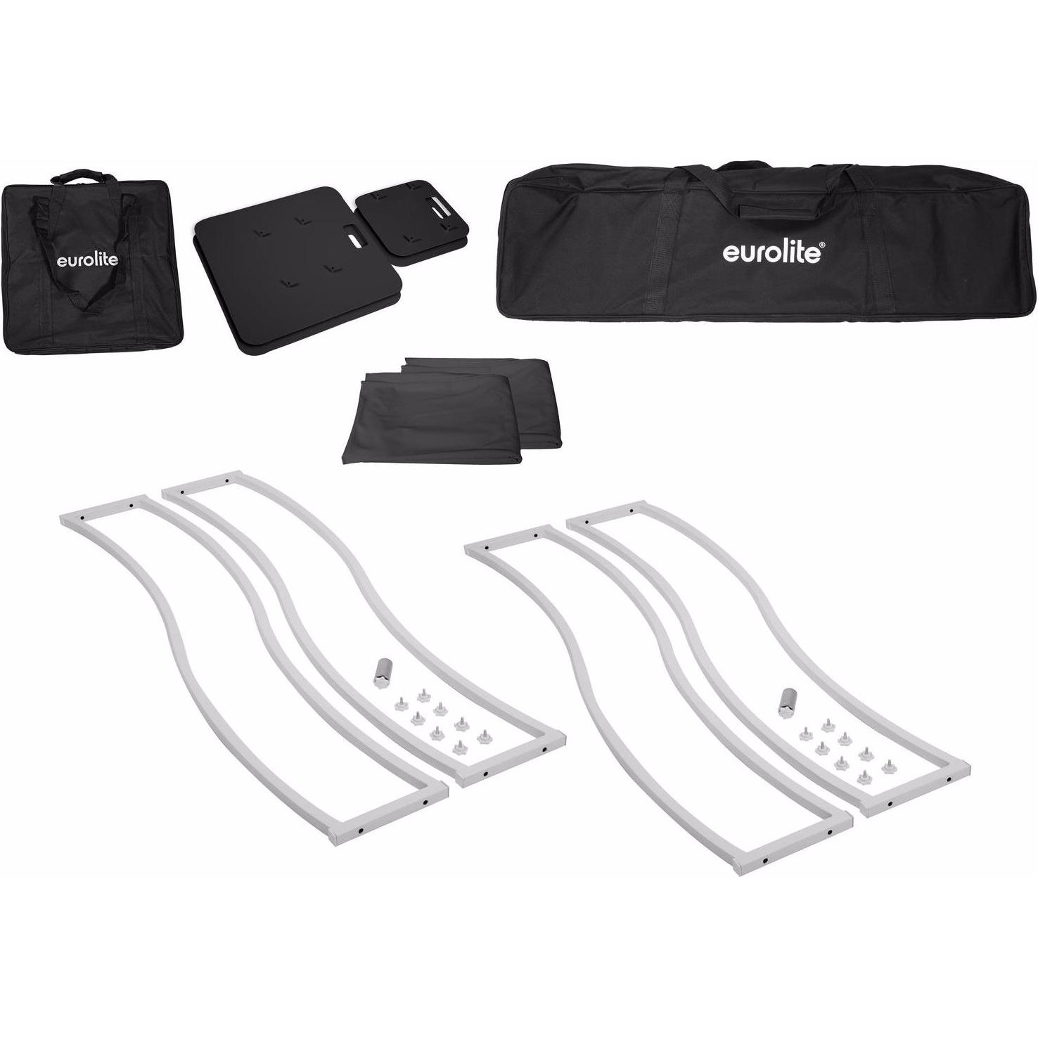 Thumbnail - Eurolite 2x Stage Stand 150cm geschwungen inkl. Cover und Tasche, schwarz, Montage Lichttechnik, Schwarz