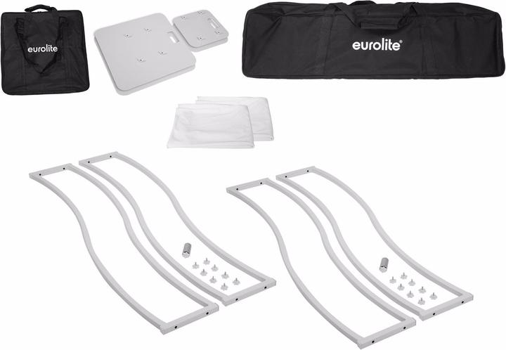 Produktbild Eurolite 2x Stage Stand 150cm geschwungen inkl. Cover und Tasche, weiss