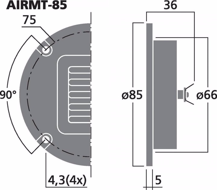 Image du produit Monacor Haut-parleur haut de gamme Air-Motion, 20 W, 4 O (1 pièce)