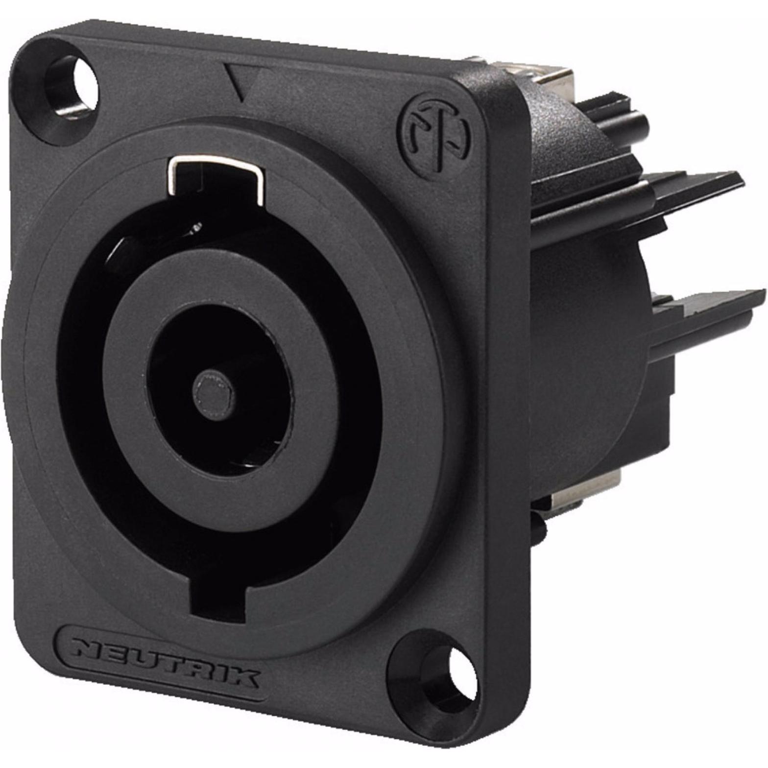 Contrik PowerCon 32 Amp Einbaubuchse, 3polig, Kabel Zubehör, Schwarz