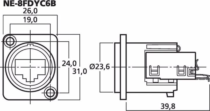 Actual product image Contrik CAT6 panel jack