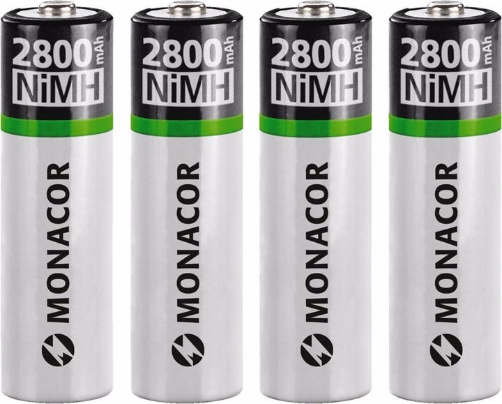 Produktbild Monacor NIMH-Akkusatz, AA HR6 1.2V/2800mAh, 4 Stck (4 Stk., AA, 2800 mAh)