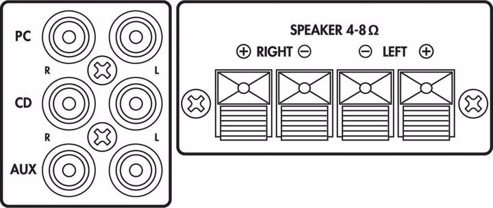 Actual product image Monacor Stereo amplifier, 4xIn 2x12.5W (Amplifier)