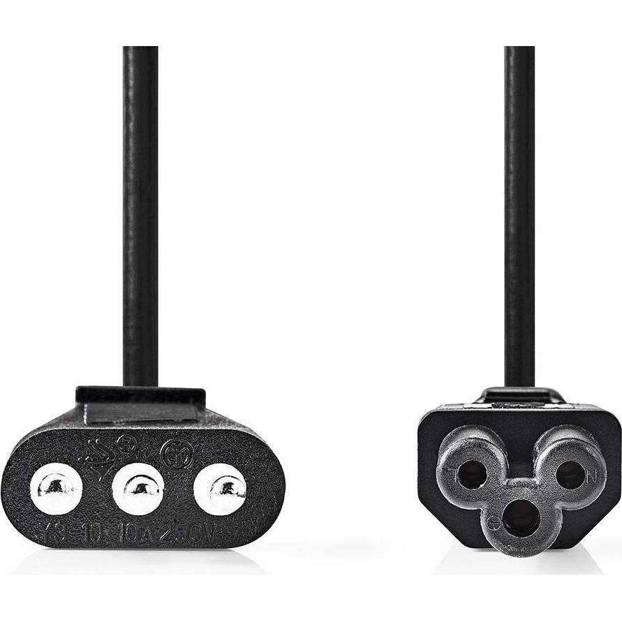 Thumbnail - Nedis Stromkabel Italien Stecker IEC-320-C5 Gerade Gerade Vernickelt 2.00 m Rund PVC (2 m), Stromkabel