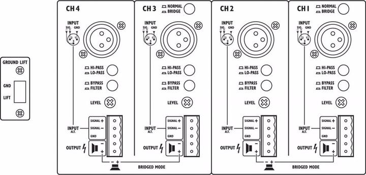 Produktbild Monacor 4 Kanal Verstaerker 900Wmax