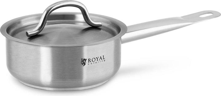 Produktbild Royal Catering Topf Edelstahl Stielkasserolle Gastro Saucentopf Suppentopf Induktion Ø14Cm (Stielkasserolle, Edelstahl, 14 x 10 cm)