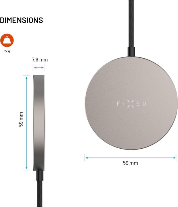 Actual product image Fixed MagPad Slim Wireless Charger mit Qi2-Unterstützung MagSafe 15W Titan (15 W)