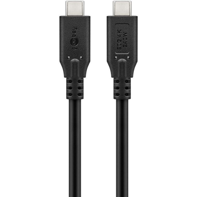 Goobay USB-C-Kabel, USB4, 240 W, 20 Gbit/s, Power Delivery, 0,5 m (0.50 m, USB 4.0), USB Kabel